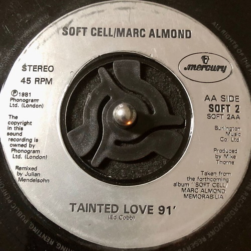 Soft Cell / Marc Almond Tainted Love '91 vinyl used, 7" single, 45 RPM