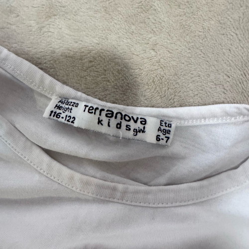 Girls Longsleeve Terranova Shirt used, size 6-7 years 116-122cm, white