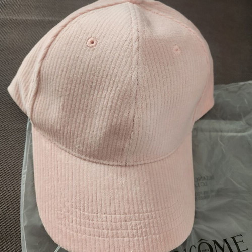 Lancome women's collectible pink corduroy hat new