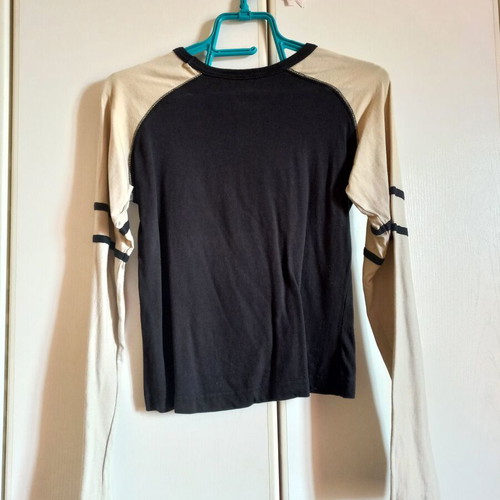 Admiral Long-Sleeve Sports Shirt New, Black-Beige, Size S