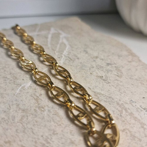 Stainless steel necklace with evil eye new, gold color