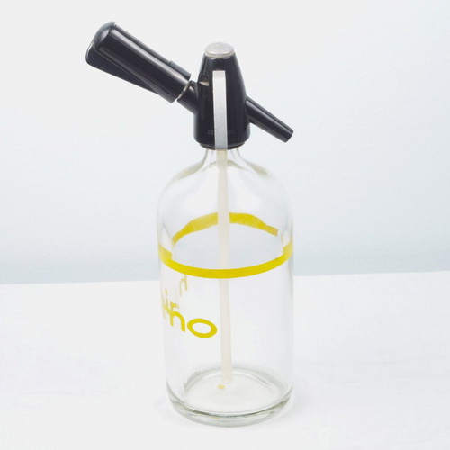 Heimo Germany glass soda siphon used, decorative vintage bar item
