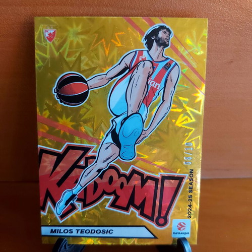 2025-26 Contenders Euroleague Milos Teodosic Gold Kaboom Card new