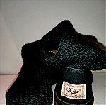  UGG black suede and knitted wool boots no.37