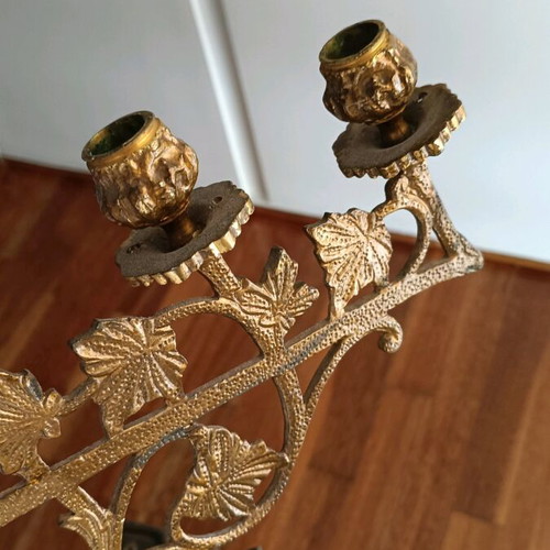 Candlestick 6-Holder Like New with Vine Branch Design