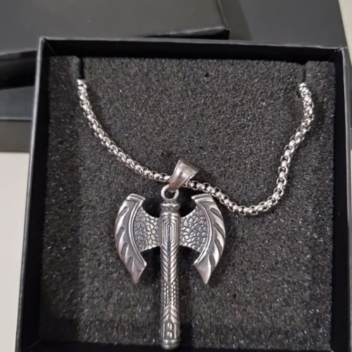 Bruno Banani men's pendant new, silver stainless steel axe design
