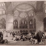  Κωνσταντινουπολη Τζαμί Σουλτάν Αχμέτ 24x18cm Χαλκογραφία
