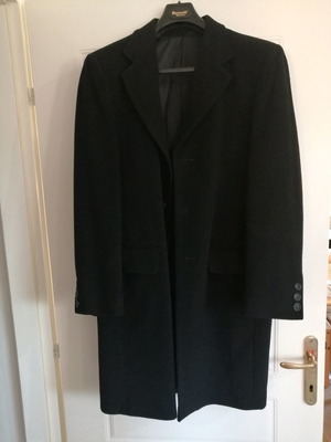 Bitsiani coat used, black, wool, lined