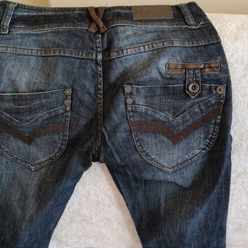 Stradivarius women's denim jeans, blue vintage wash