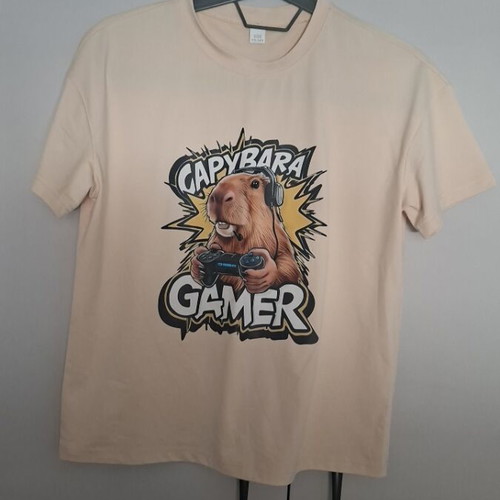 Capybara T-shirt like new, size 13-14Y, colorful