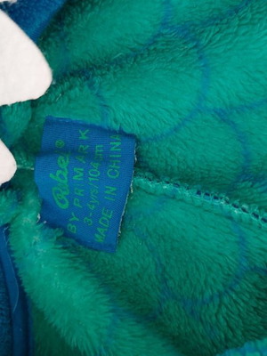 Warm robe used for home, dinosaur design, age 3-4 years