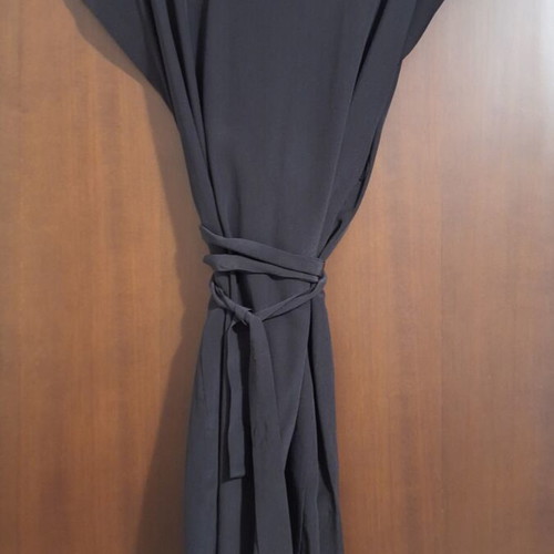 Allsaints Adria midi silk dress new, black, size 36