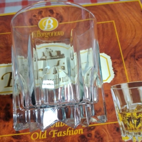 Whiskey glasses used, set of 5 (1 broken), Italian origin