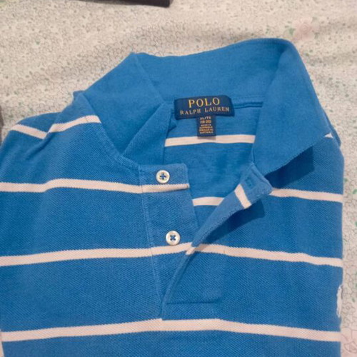 Polo Ralph Lauren polo shirt, size large, blue and white