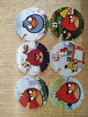 Angry Birds collectible caps from Cheetos, set of 6, like new