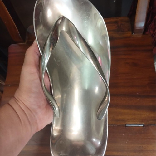 Ashtray flip-flop decorative 30cm silver like new
