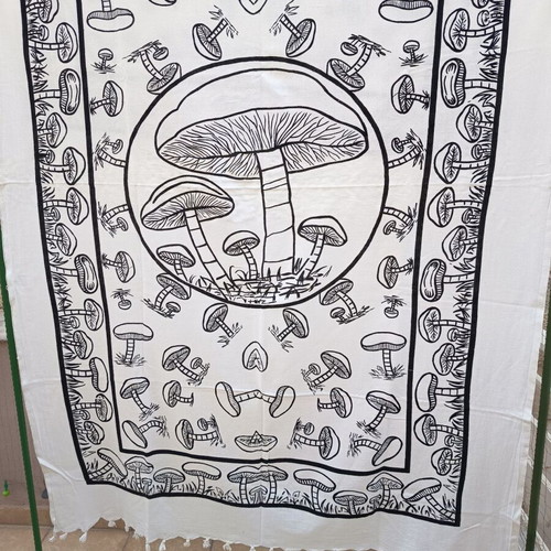 Summer Sarong 100% Viscose Indie Hippie Mushroom Print