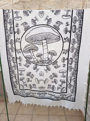 Summer Sarong 100% Viscose Indie Hippie Mushroom Print