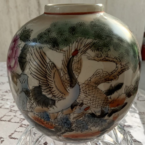 Vintage Chinese Porcelain Vase Handpainted, 1970s-80s, Without Lid