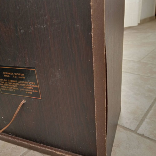 Vintage floor-standing speakers used, 80W, 8 ohms, 3-way with equalizer