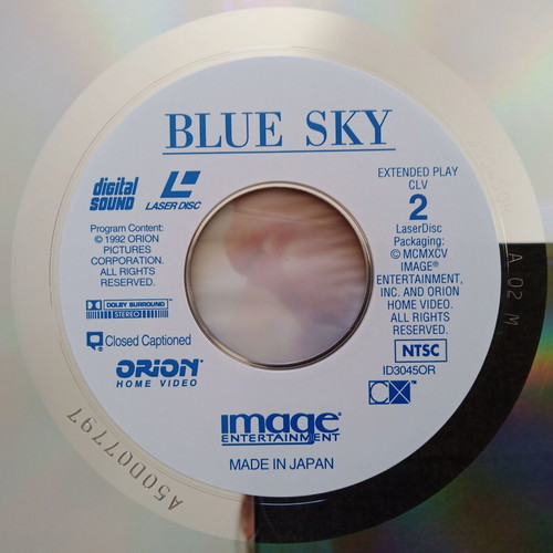 Blue Sky LaserDisc like new, drama