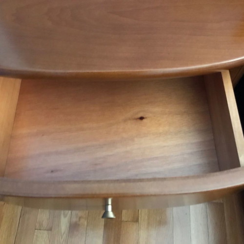 Nightstand with 3 drawers used, wooden oval
