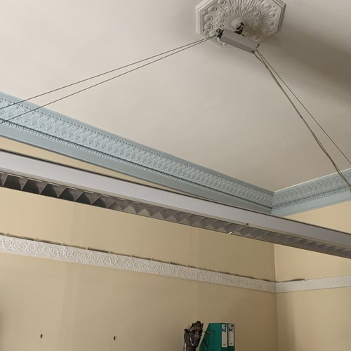 Spheros Staff Ceiling Pendant Light like new, architectural office lighting
