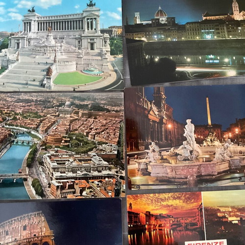 Set of 10 vintage 80s collectible crates postales from three Italian cities in excellent condition