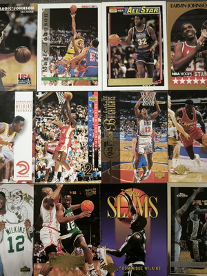 NBA cards used, 45 from 1990s with superstars