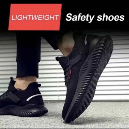 Safety Athletic Shoes with Steel Toe, Size 43-44, Black