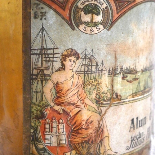 Pharmacy bottle used vintage German potassium alum