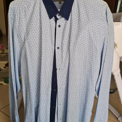 Men's shirt blue with blue details Marks and Spencer like new, size XL