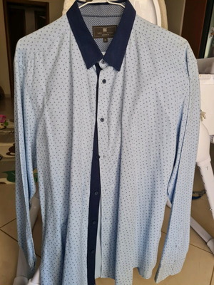 Men's shirt blue with blue details Marks and Spencer like new, size XL