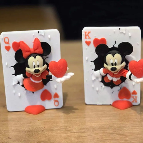 Collectible Disney decorative with Mickey and Minie 3D new