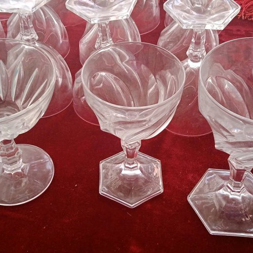 Crystal glasses new, set of 6 champagne, 13 wine, 8 water