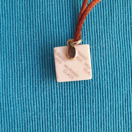 Murano glass necklace like new, white with silver and gold