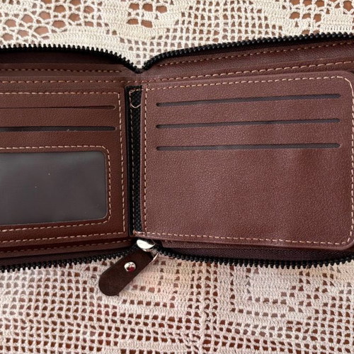 Men's wallet used with zipper and card slots
