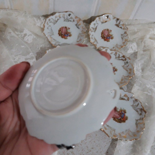 Vintage dessert plates used, set of 6, 10 cm diameter
