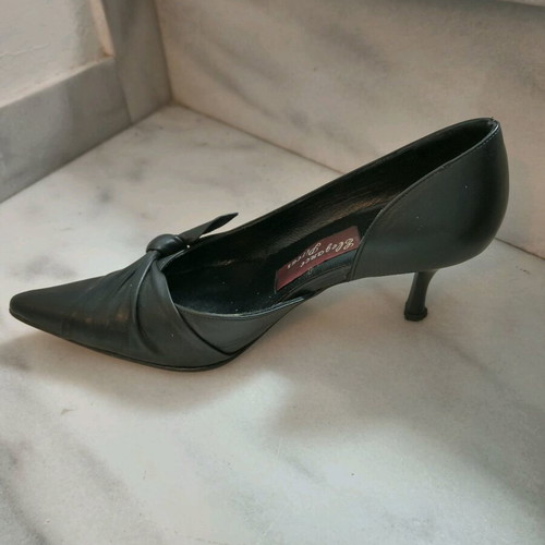 Leather black pumps used, size 38, 5 cm heel