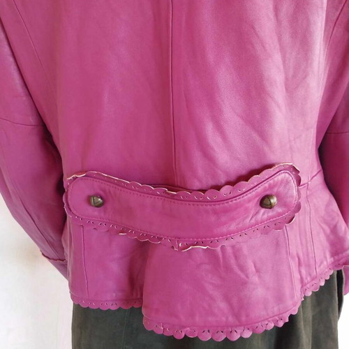 Vintage purple leather jacket Tintoretto used, size L