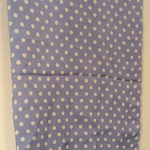 Polka dot georgette fabric like new, vintage purple-light blue with white dots