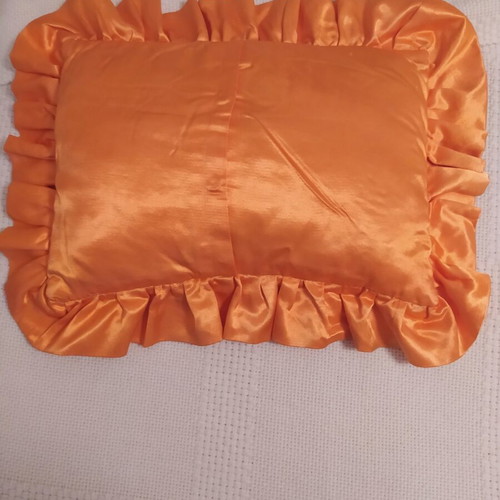 Pillow with handmade cross-stitch design like new