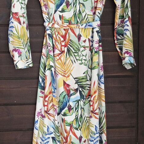 Mango Floral Tropical Print Maxi Dress like new