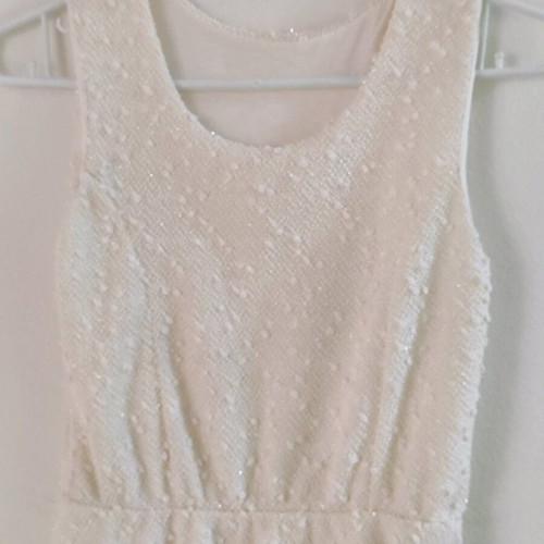 Short white-cream dress new with small beads