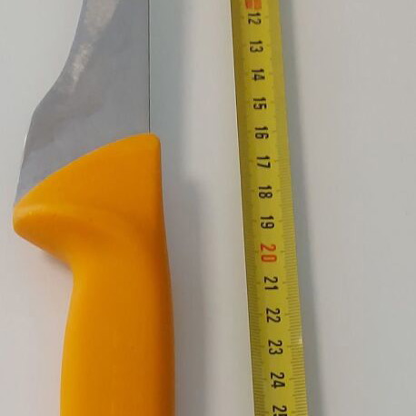 Professional kitchen knives and sharpener set, used