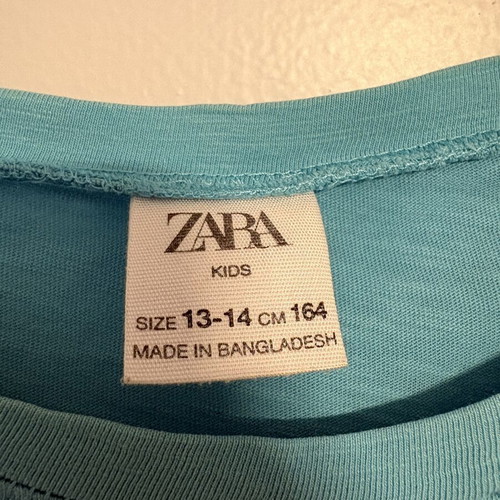 ZARA Kids turquoise T-shirt for 13-14 years, used