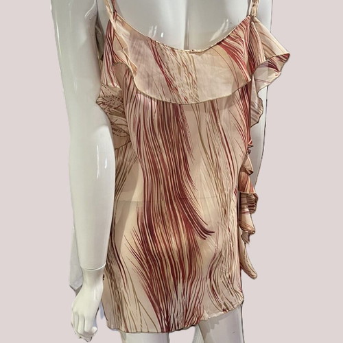 Off-shoulder blouse like new, size L-XXL, red and beige