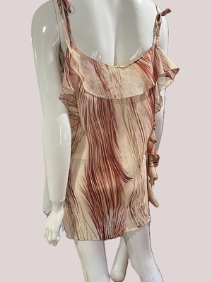 Off-shoulder blouse like new, size L-XXL, red and beige