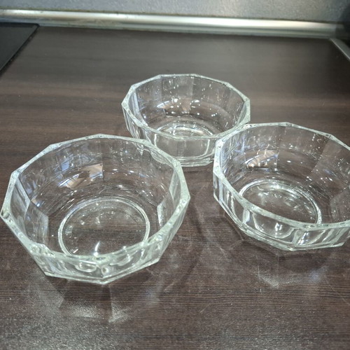 Glass Bowls Set of 3 Octagonal Design like new