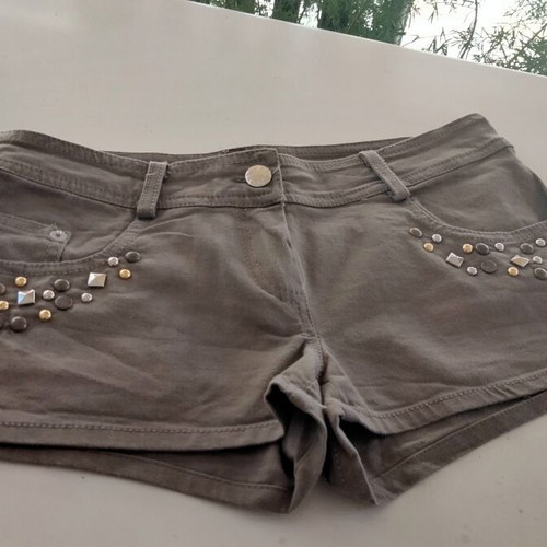 Denny Rose khaki shorts size S like new with studs